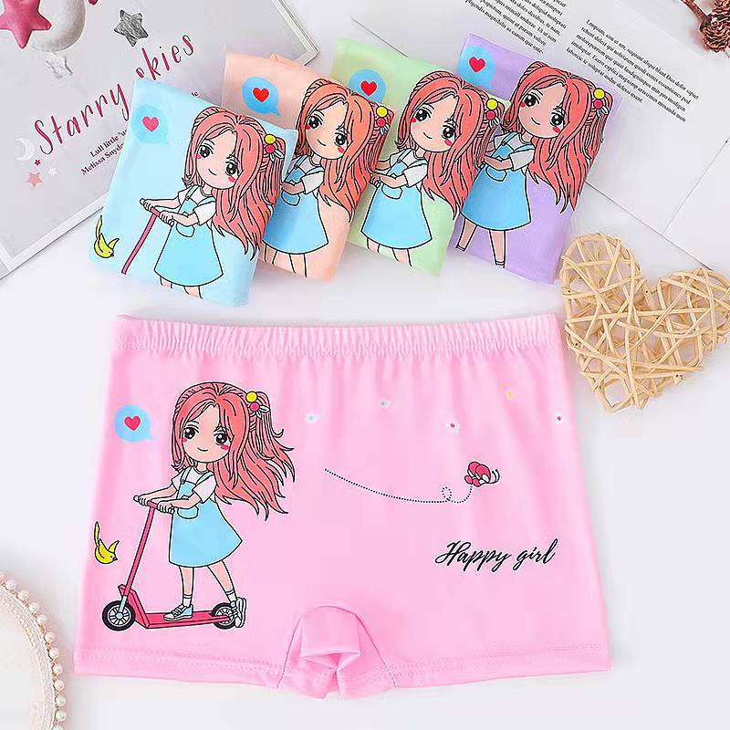 Girl s Cartoon Printed Boxer Shorts, Daily Wear M