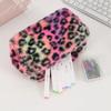 Travel Leopard Print Makeup Bag Soft Cosmetic Bag Large-Capacity Pen Case Toiletry Organizer Bag