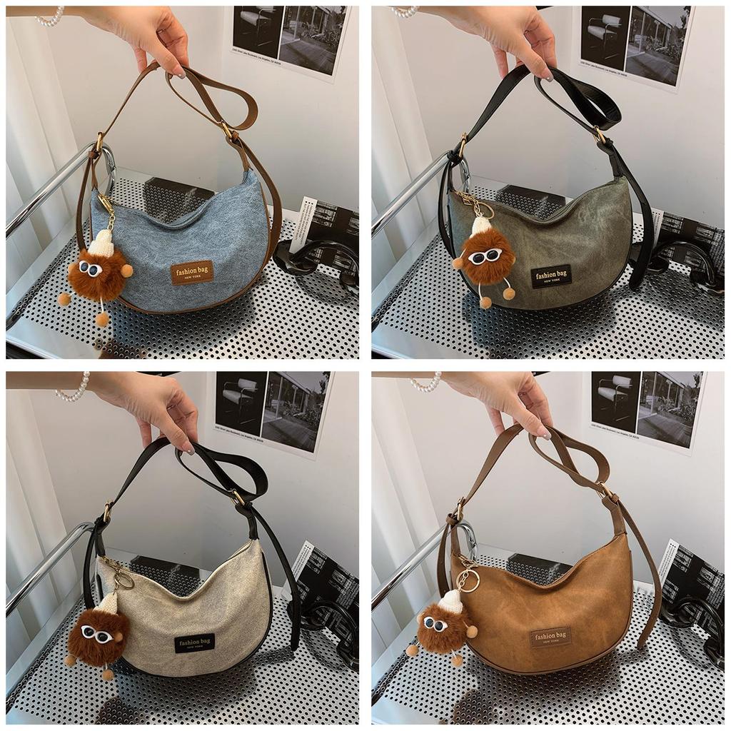 Vintage Pu Small Shoulder Bag With Zipper Closure For Street Style Fashion