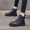 Women Fashion Mid-boots Spring and Autumn Single Boots British Style Short Boots 2024 New Designer Women Boots  Women Shoes