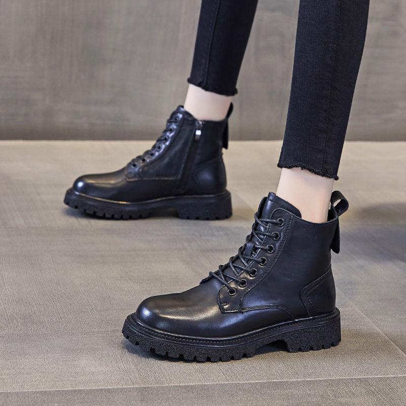 Women Fashion Mid-boots Spring and Autumn Single Boots British Style Short Boots 2024 New Designer Women Boots  Women Shoes