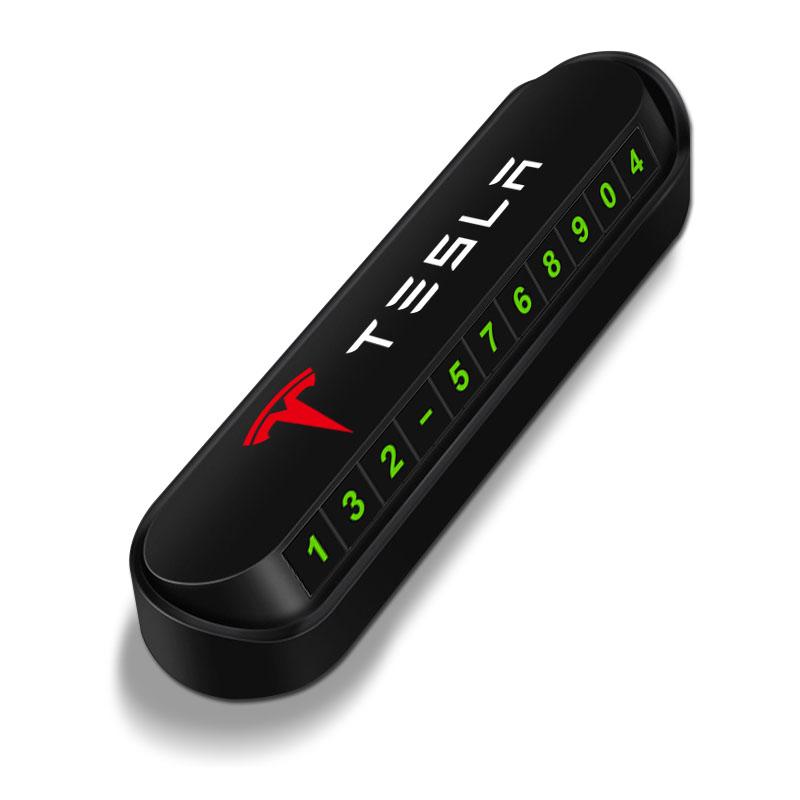 1Pcs Car Temporary Parking Card Plate Badge Car Styling For Tesla Model 3 Model S Model X Model Y Roadster