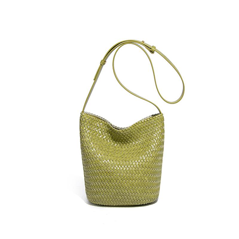 2025 Neue Handgemachte Häkeltasche Mode Bucket Bag Lässige Umhängetasche für Damen Gewebte Geldbörse