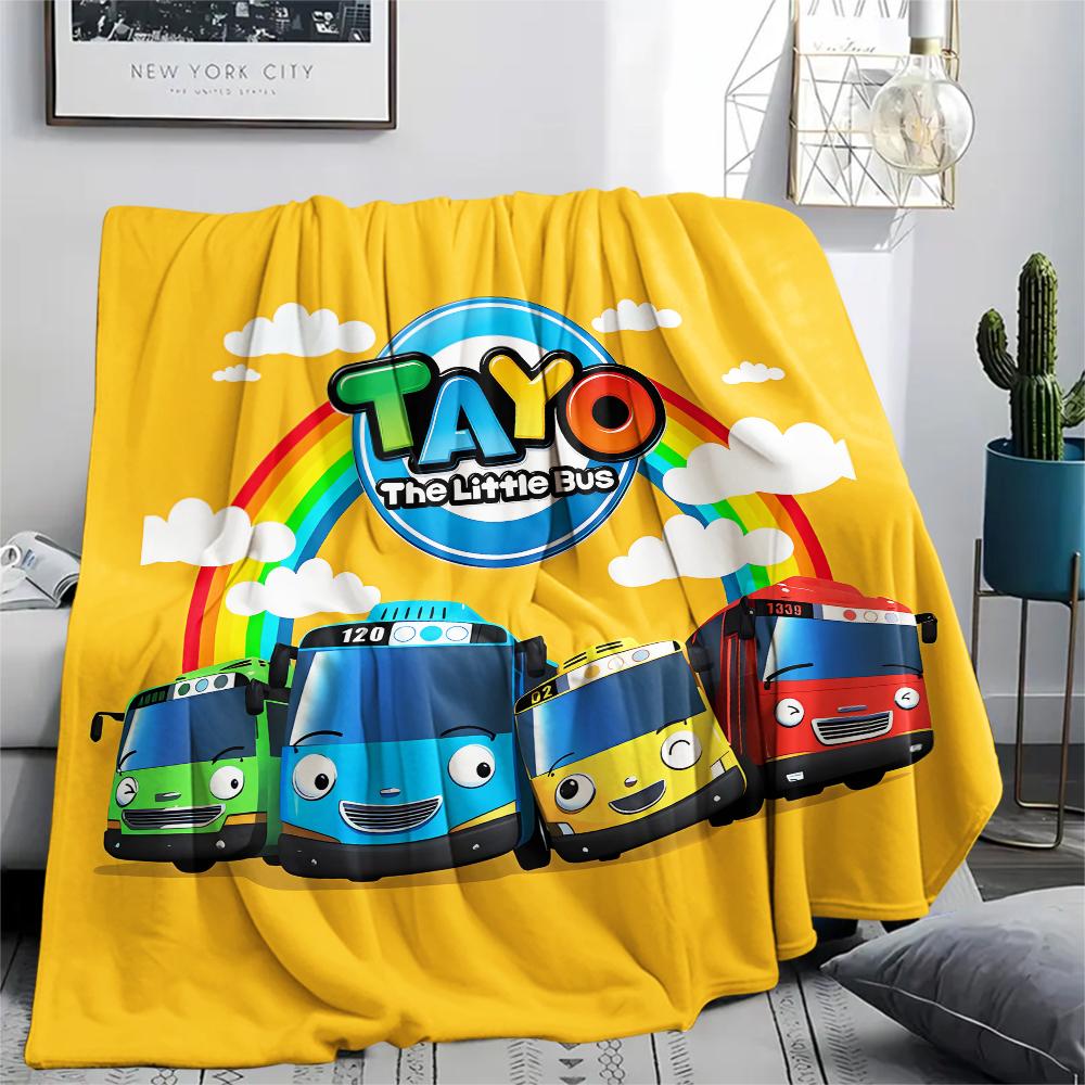 1pz Coperta in Flanella con Stampa Kkoma-beoseu Tayo, Alta qualità, Tutte le Stagioni, Decorazione per la Casa, Calore e Comfort, Perfetta per Regali di Natale