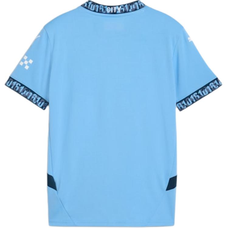 Puma Manchester City Football Club Series 2024-25 Season Letter Print Comfortable Fashion Short Sleeve T-Shirt Kids Tops Blue 775078-01