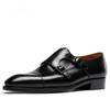 Fashion Men's Fashion Leather Shoes Real Handmade Monk Shoes Men Goodyear Blake Craft Men's Cow Leather Shoe Double Buckles Monk Shoes