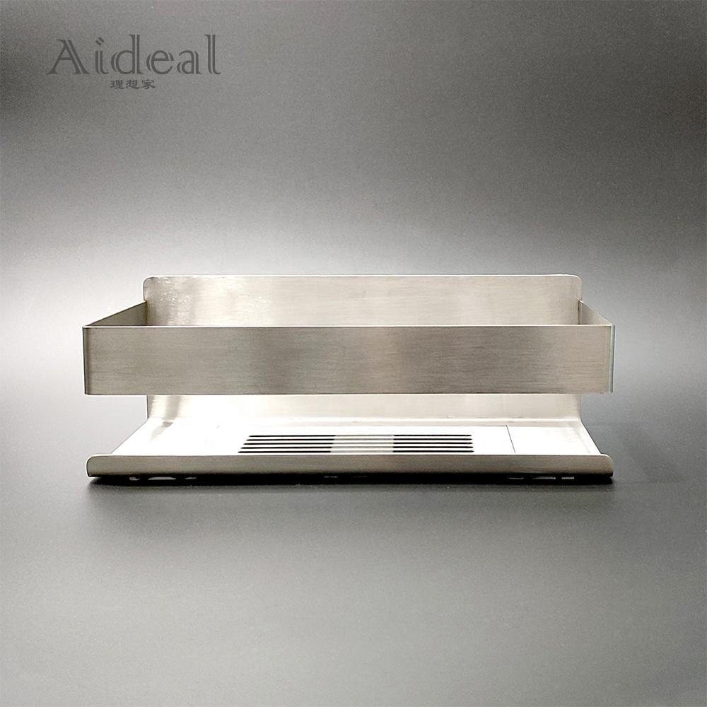 Hotel Bathroom No Drilling Stainless Steel Shower Storage Shelves, Adhesive Removable Large Capacity Wall Mount Bath Organizer