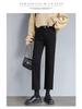 Women's Black High-Waist Cropped Jeans: 2026 Spring/Autumn Slimming Cigarette Pants
