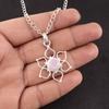 Round Rose Chalcedony Stone Sterling Silver Friend Gift Engagement Boho Pendant PP-18-35