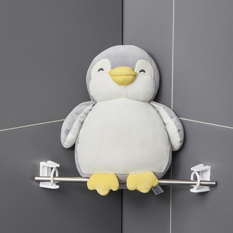 2 Pack 360 Degree Rotatable Self Adhesive Curtain Rod Holders Wall Mount Brackets for Drapery Transparent Plastic Hook