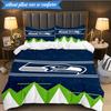 Seahawks Team Spirit 3pcs Bedding,Including 1pc Duvet Cover And 2pcs Pillowcases Perfect for Christmas,Ideal for Bedroom, Dormitory