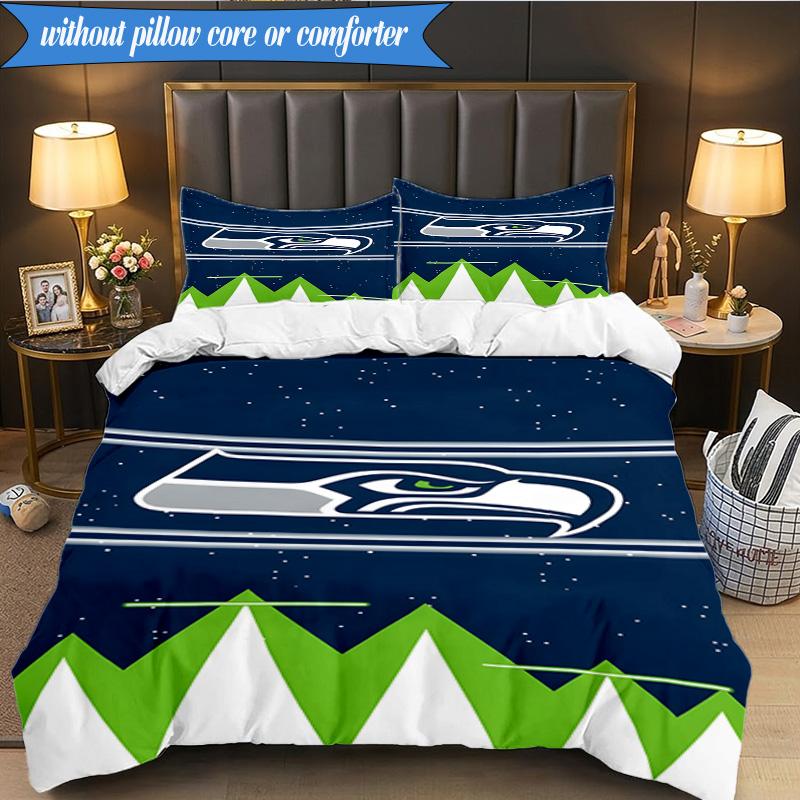 Seahawks Team Spirit 3pcs Bedding,Including 1pc Duvet Cover And 2pcs Pillowcases Perfect for Christmas,Ideal for Bedroom, Dormitory