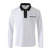 Neues Herren Herbst Langarm Revers Mode Schlank Tasche Herren Spleiß T-Shirt Polo Oberteile