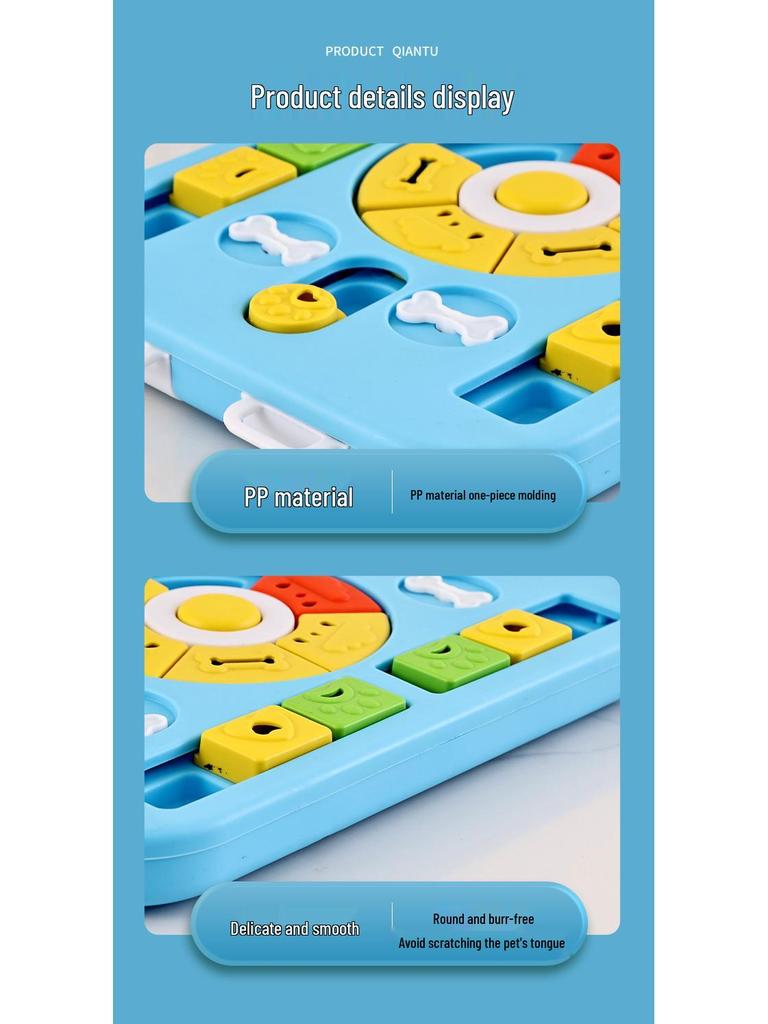 Upgraded Interactive Pet Puzzle Feeder: Square Dog & Cat Toy Bowl