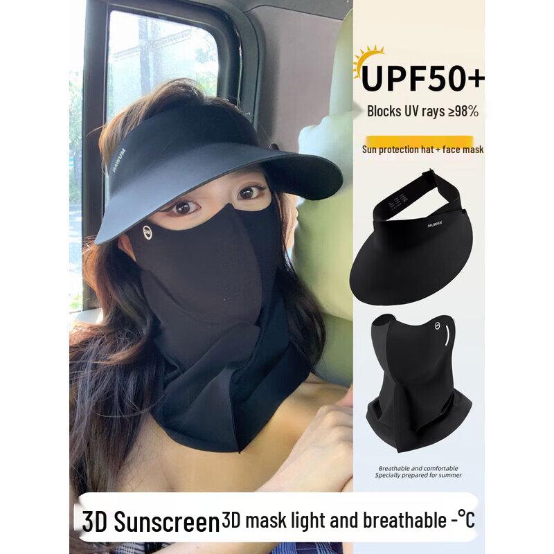 Unisex Anti-UV Summer Sun Visor with Face and Neck Protection