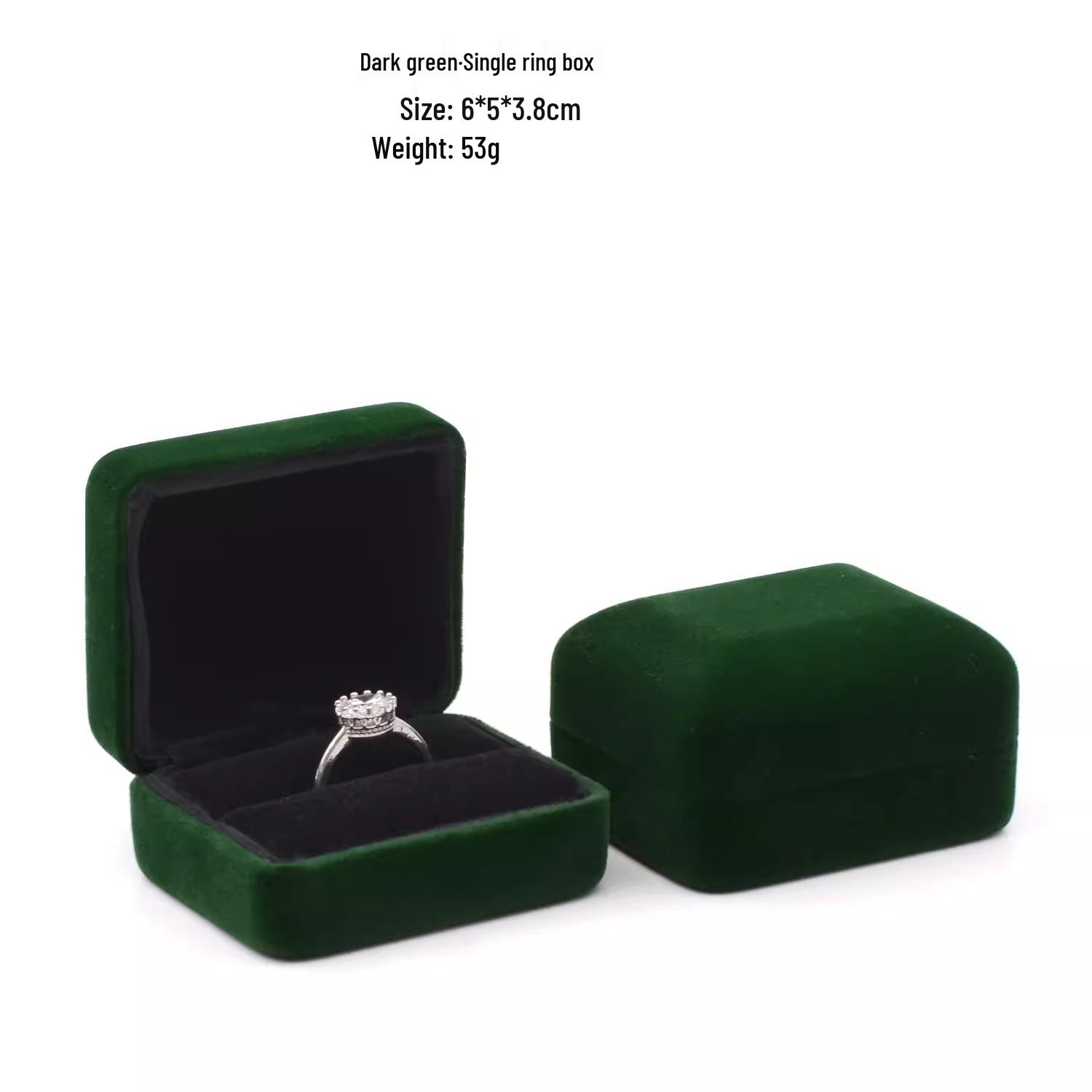 Velvet Dark Green Jewelry Box - Necklace, Ring, Bangle & Bracelet Gift Box