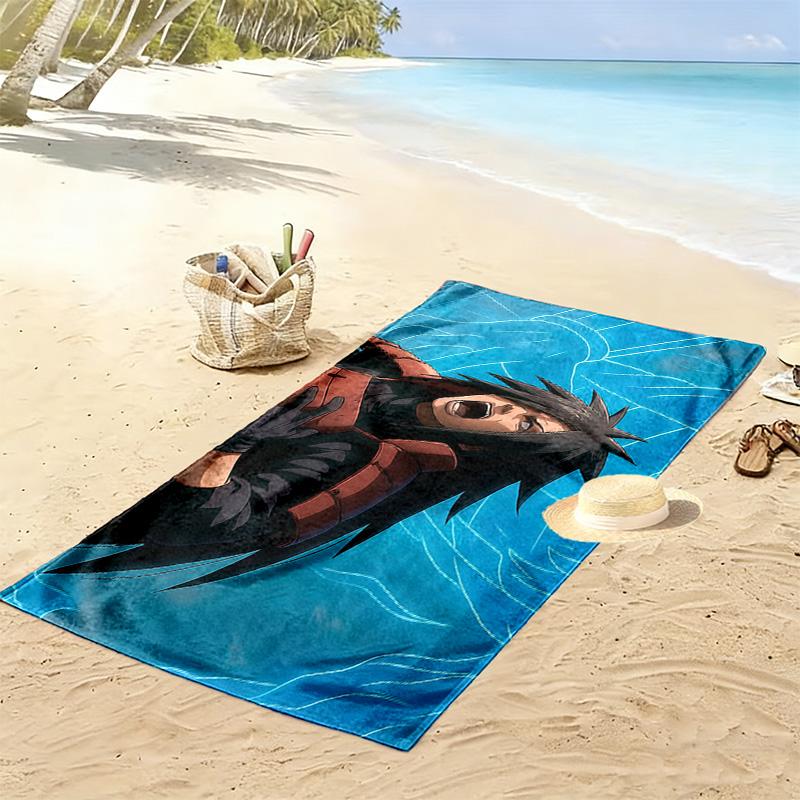 Madara Uchiha Print Beach Towel, Large Soft Quick Dry Towel for Beach Camping Swimming