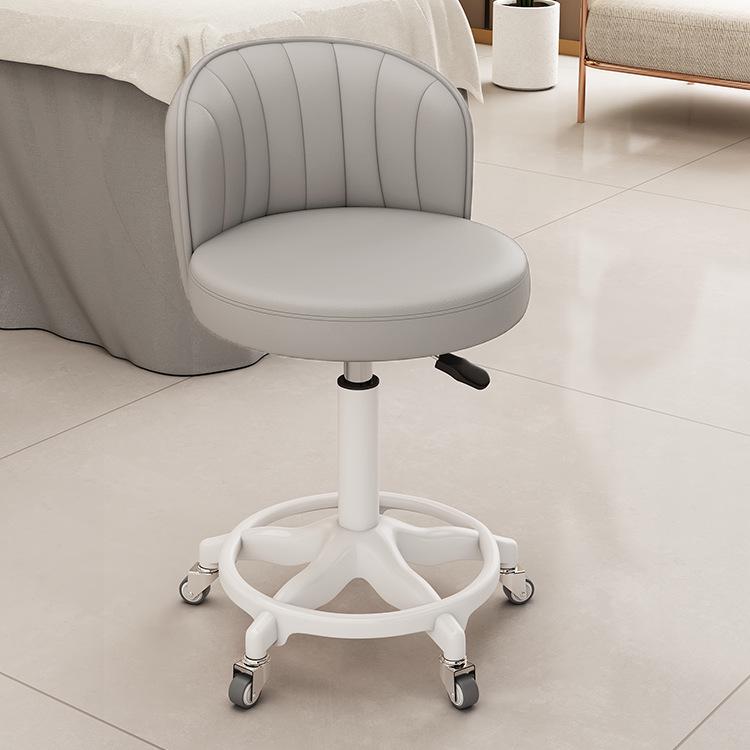 Beauty Rotating Stool with Backrest - Makeup/Barber/Dressing Table Chair with Casters