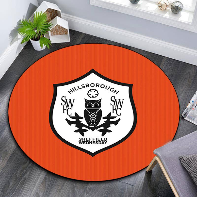 Sheffield Wednesday,Round Area Rug,Carpet Rug for Living Room Bedroom Sofa Playroom Decor,Non-slip Floor Mat