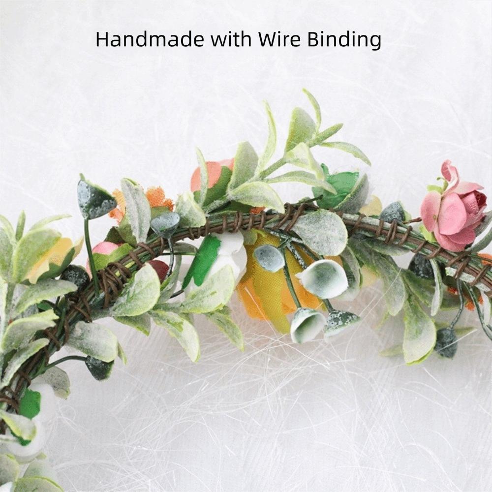 Elegant Rose Floral Floral Crown Headband Ribbon White Flower Bridal Garland Green Leaf Floral Wreath Headband Girls Women