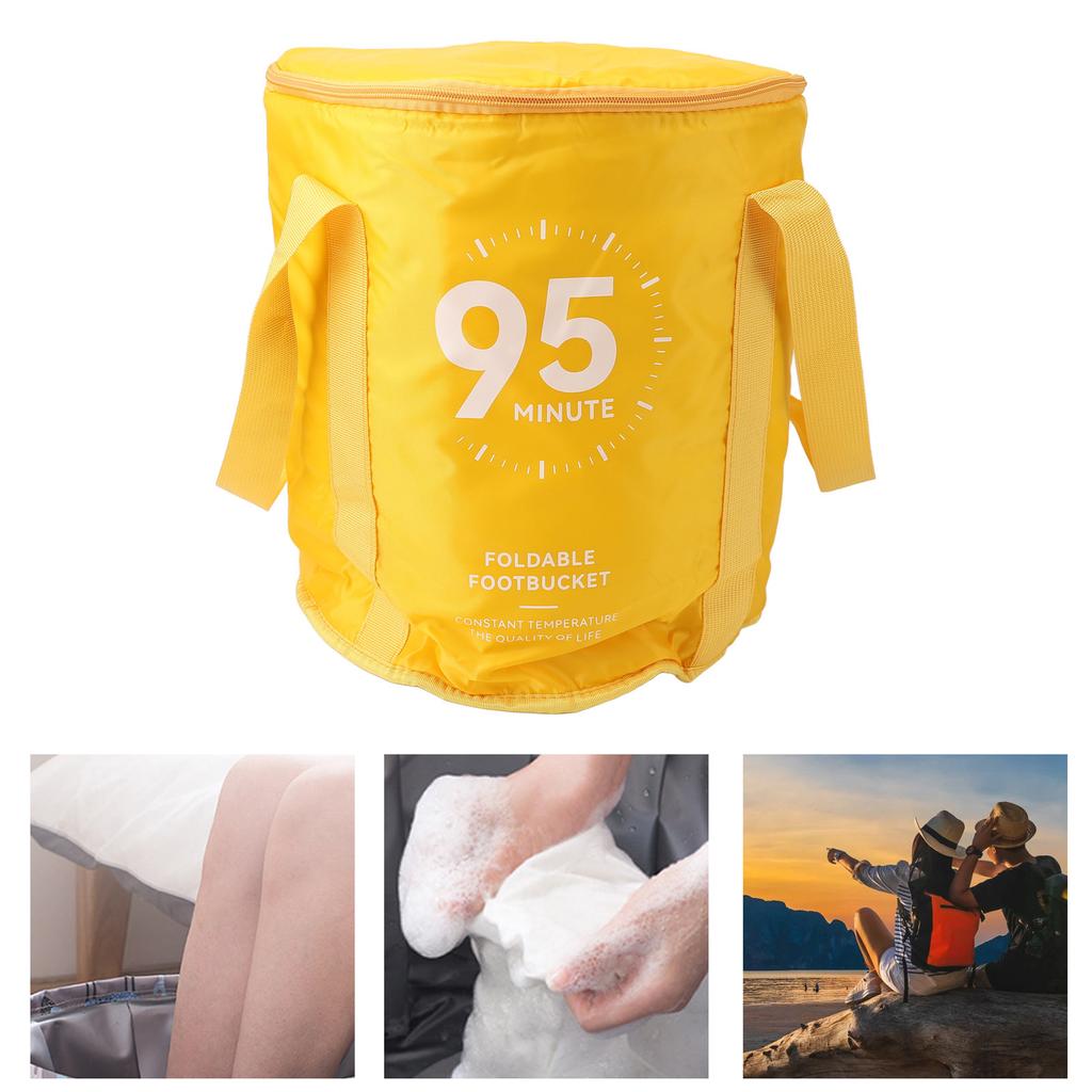 Collapsible Foot Soaking Bath Bag Portable Wat proof Insulated Foot Bath for Home Pedicure Basin With Lid