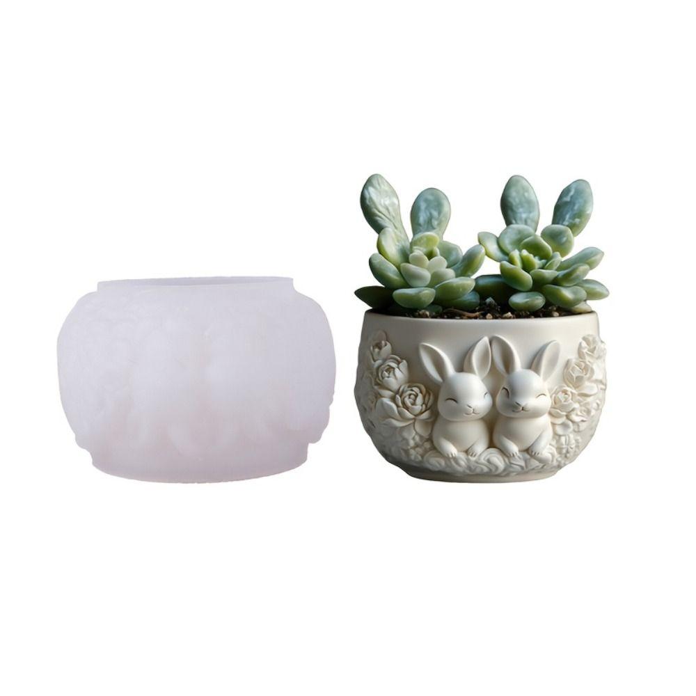 Häschenpaar Aromatherapie Kerzenform Silikon Gipsform Neuer Pflanztopf Form Wohndekor
