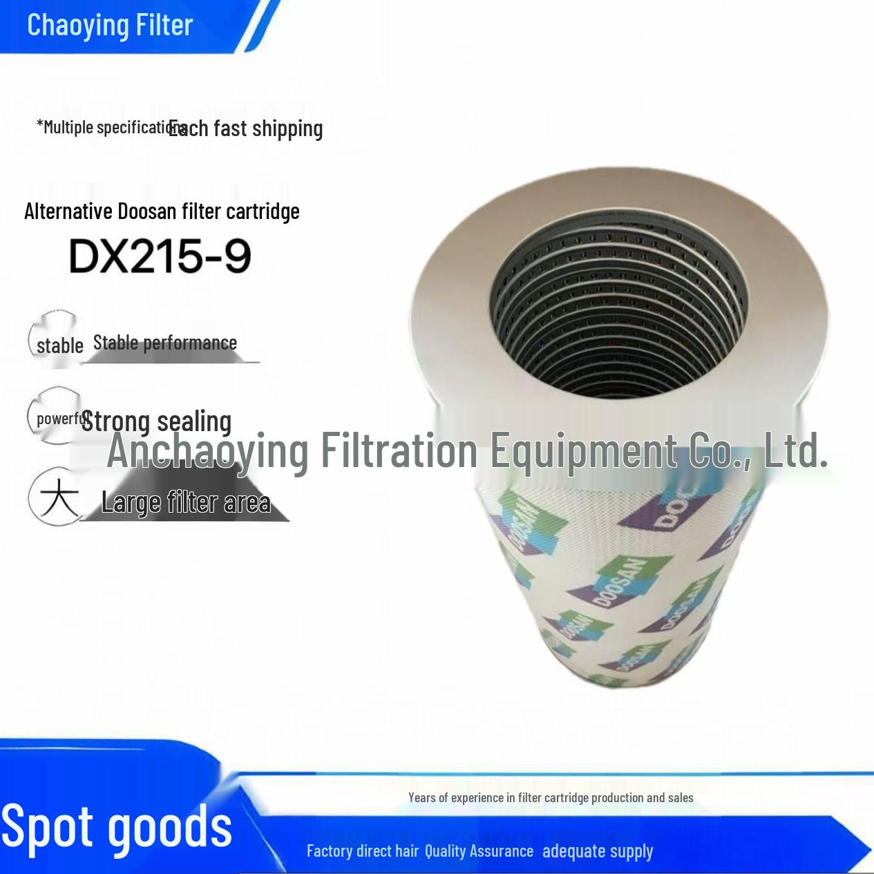 

DX215-9 Excavator Hydraulic Return Oil Filter Element (Alternative to 400504-00225) by Chao Ying Filtration.