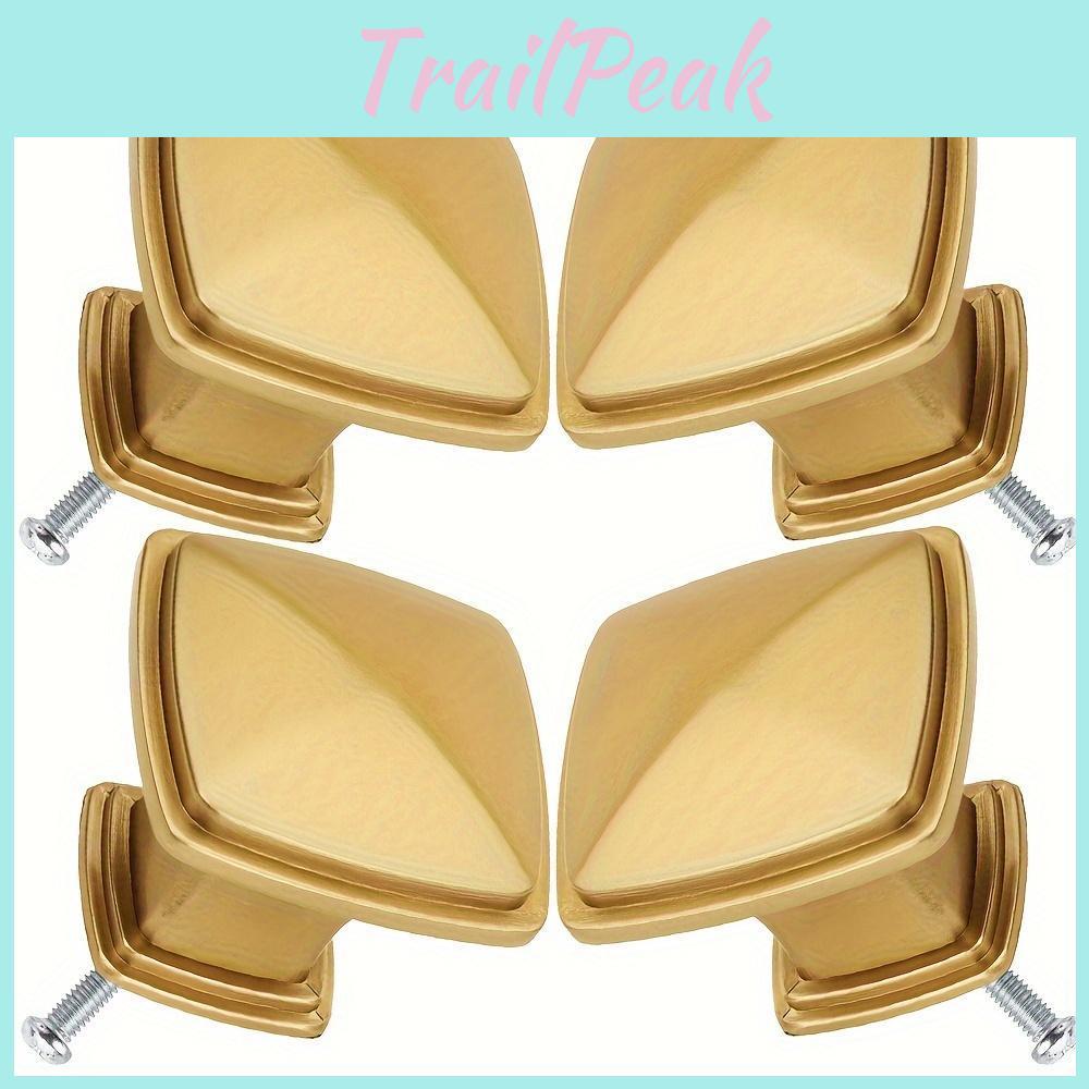 Cabinet Kitchen Golden Pcs 10 Square Aluminum Pull Handles Drawer Pulls 121inch Vintage Knobs For Cabinets Wardrobes With 2 Different Size Screws