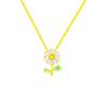 Korean Zircon Flower Pendant Titanium Necklace: Elegant, Retro, and Luxurious Women's Clavicle Chain
