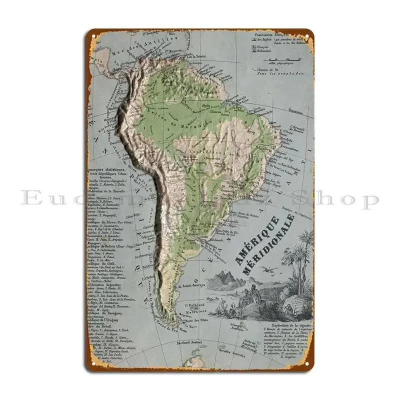 Amerique Meridionale Metal Plaque Party Club Wall Decor Designs Create Club Bar Tin Sign Poster 20x30cm(7.8x11.8inch)