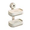 Suction Cup Soap Box, Wall-mounted Soap Box, Shelf, No Need for Drilling, Home Bathroom, Draining, Double-layer Bathroom Storage