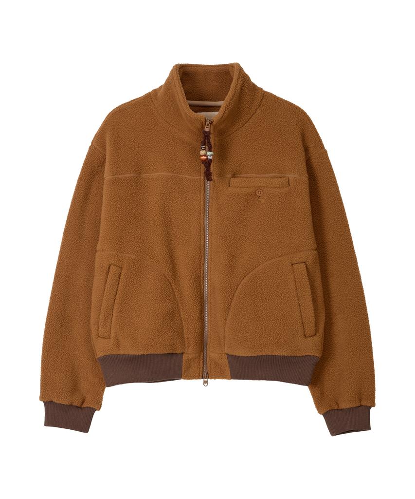 BITTERCELLS Teddy Shearling Fleece Zip-Up - Camel