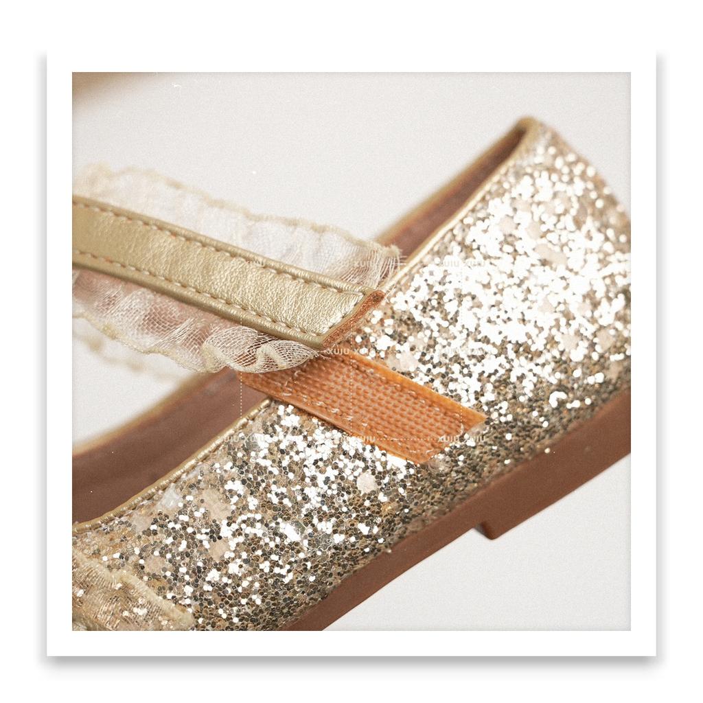 XSHX "Glitzer" Retro Fest runde Kopfschuhe Mädchen kleine Damenschuhe Lederschuhe Frühling und Herbst [Wenzhou Schuhe]