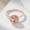 Hollow Round Ball Ring For Women Fashion  Rose Gold Color With Natural Zircon Accessories Unique Everyday Jewelry