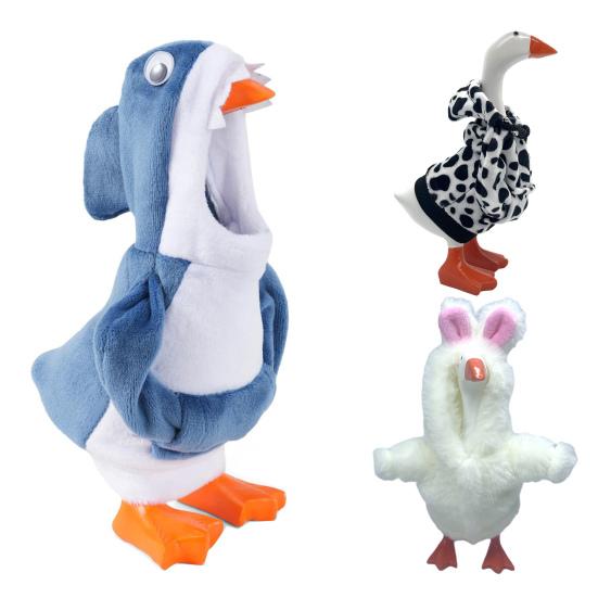Tischgans Outfit Plüschtier Kapuzenpullover Kuh Hase Hai Kostüm Tischgans Kleidung für 7 Zoll Tischgans Figuren