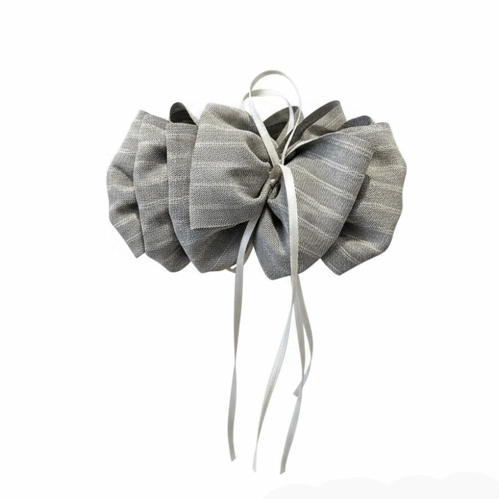 Elegant Temperament Bow Hair Clip Fabric Bow Shark Clip Hair Clamp Female Hair Accessories серый