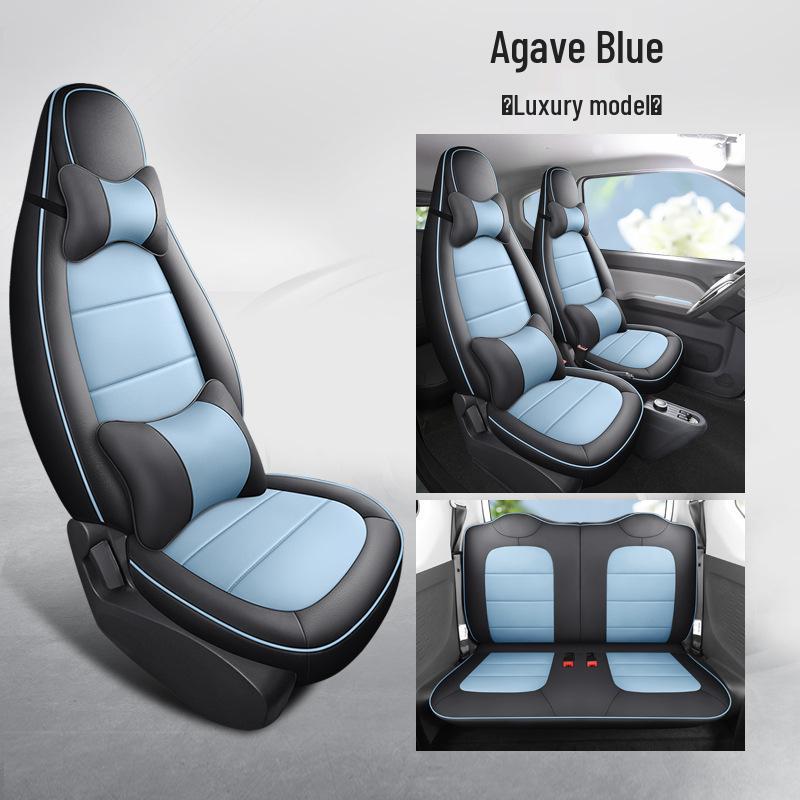 Wuling Mini Cute Cartoon Leather Car Seat Cushion Cover - Universal Fit, All Seasons