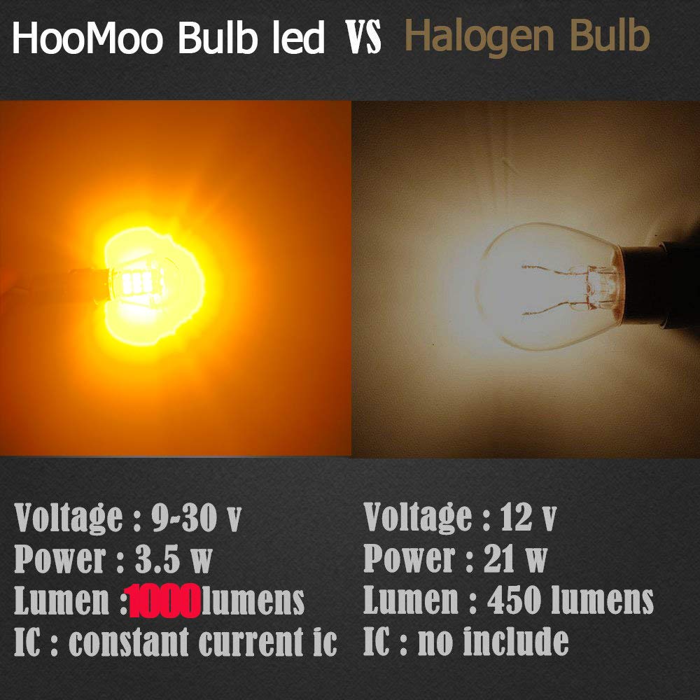 HooMoo S25 LED Turn Signal, Single, Size Same As Genuine Bulb, Amber/Orange, Explosive Light