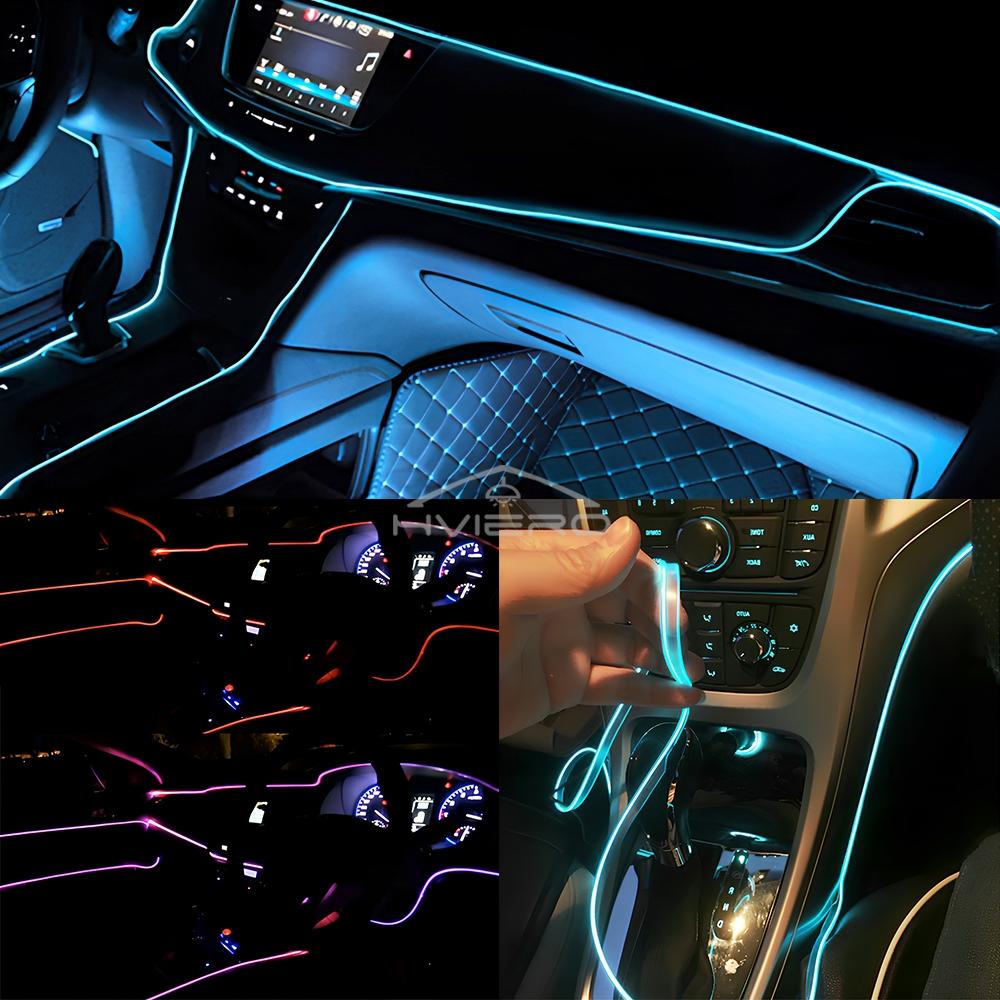 1M/2M/3M/5M Cars Interior Lighting LED Strip Decoration Garland Wire Rope Tube Line Flexible Neon Lights Bar USB Drive Dome Lights 6