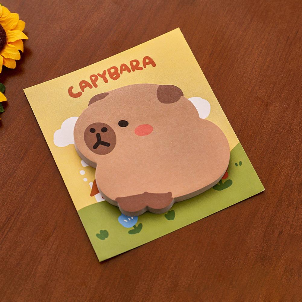 4PCS Creative Capybara Sticky Notes Kawaii Memo Pads Bookmark Stickers Office Study Supplies