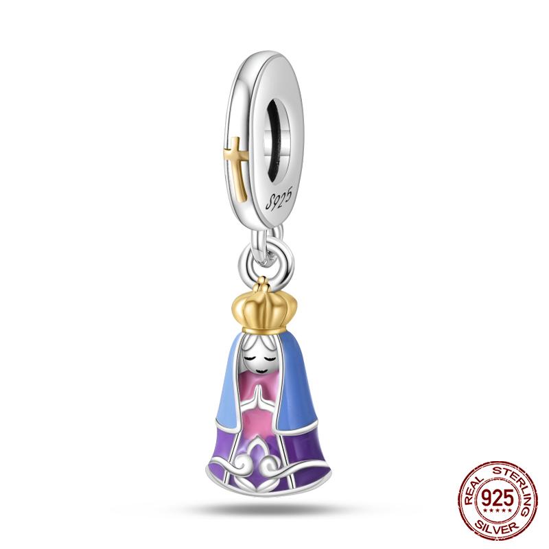 Copper Nossa Senhora Aparecida Dangle Charms Beads Fit Qikaola Original Bracelets Diy Jewelry Making For Women