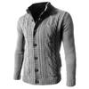 And Winter Men's Fashion Loose Cardigan Warm Lapel Hooded Jacket Sweater Knitted Coat