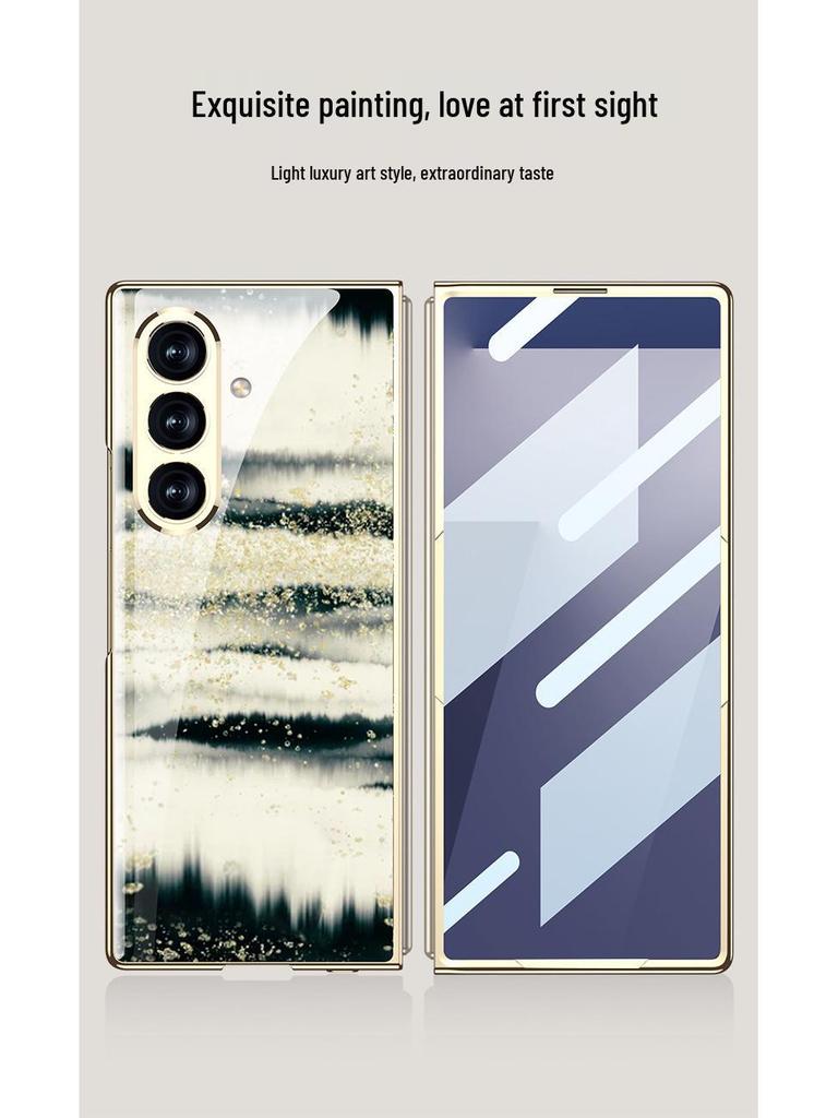 Samsung Z Fold7 Marble Folding Case: Stylish & Trendy Glass Cover for Women