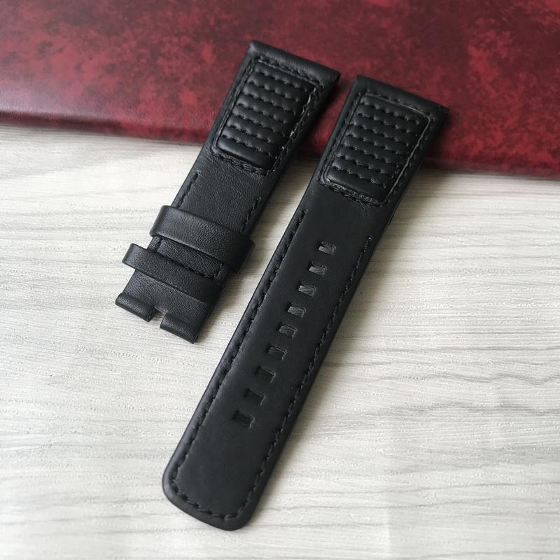 28mm Black Red Blue Stitches Genuine Leather Watch Strap for Seven Friday Watchband Cowhide Q2 P1 Series Men's Leather Strap