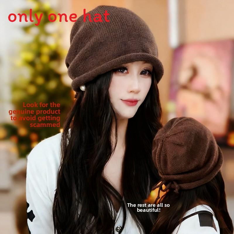 Knitted Drawstring Knit Hat For Women Winter Warm Casual Fashion Accessory