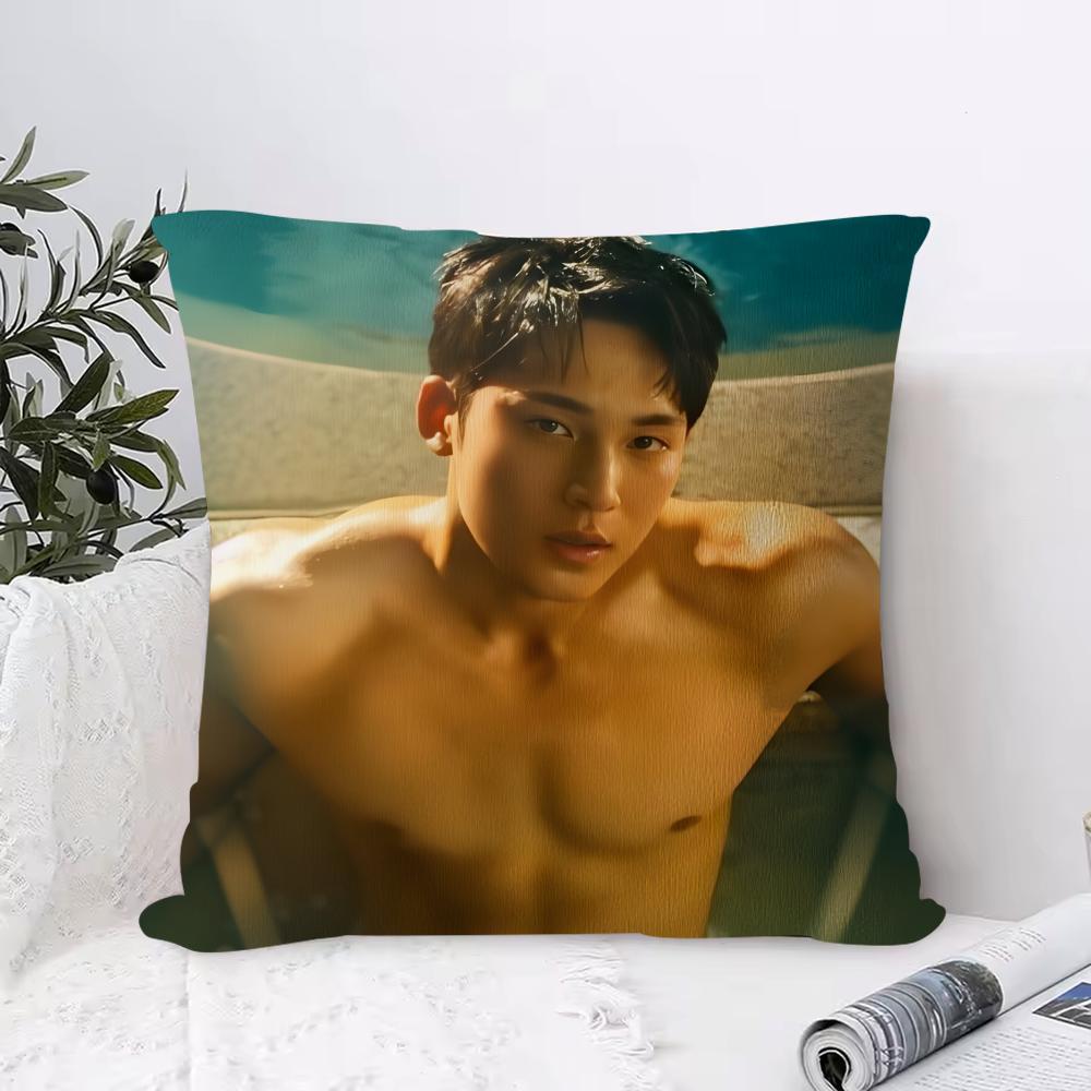 Kim Min Gyu Cushion Cover Anti-dustmite Pillowcase Invisible Zipper Silky Short Plush Sofa Cushion Cover 30cmx30cm