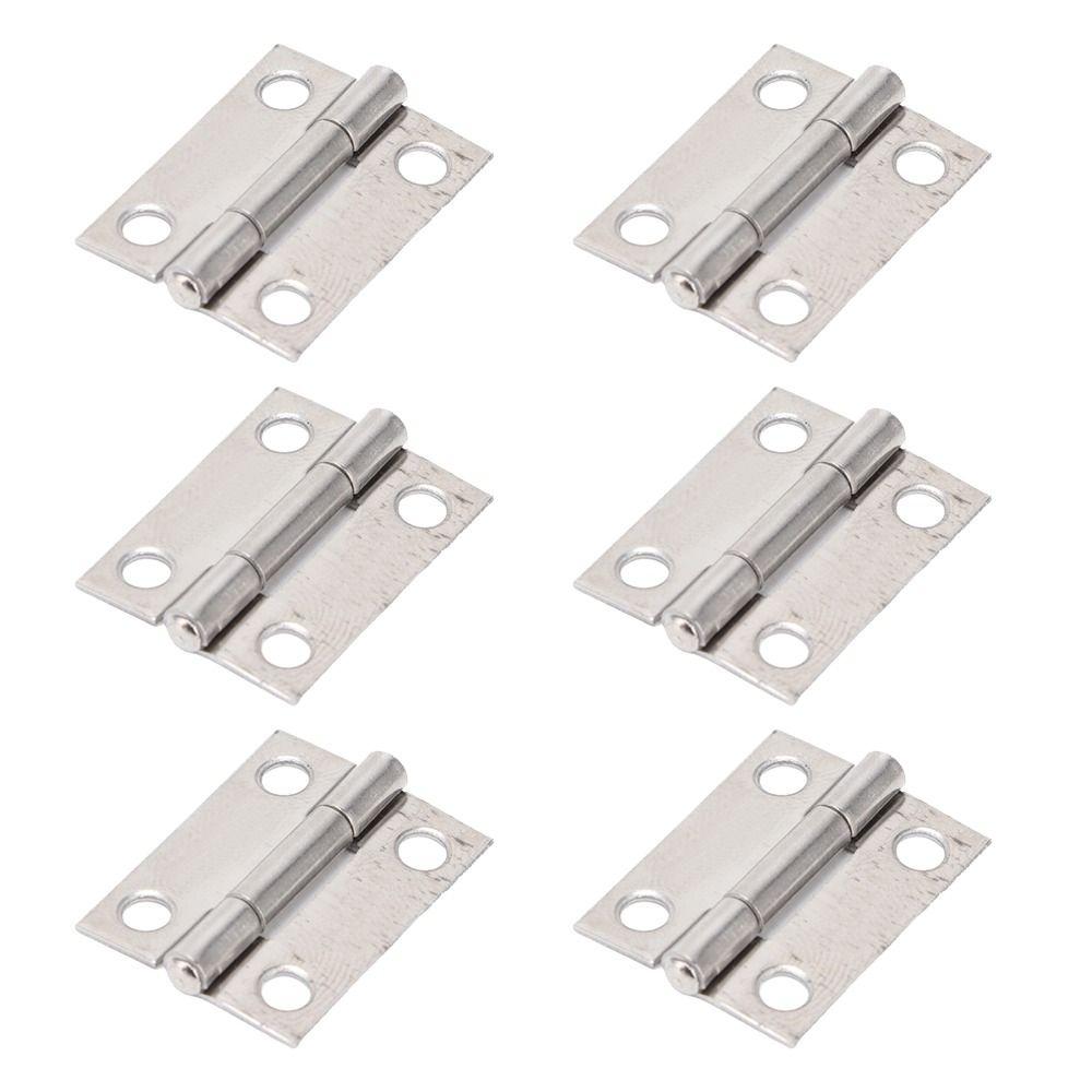 10pcs Silver Cabinet Door Hinges Stainless Steel Foldable Hinges Small Small Hinges Household Use