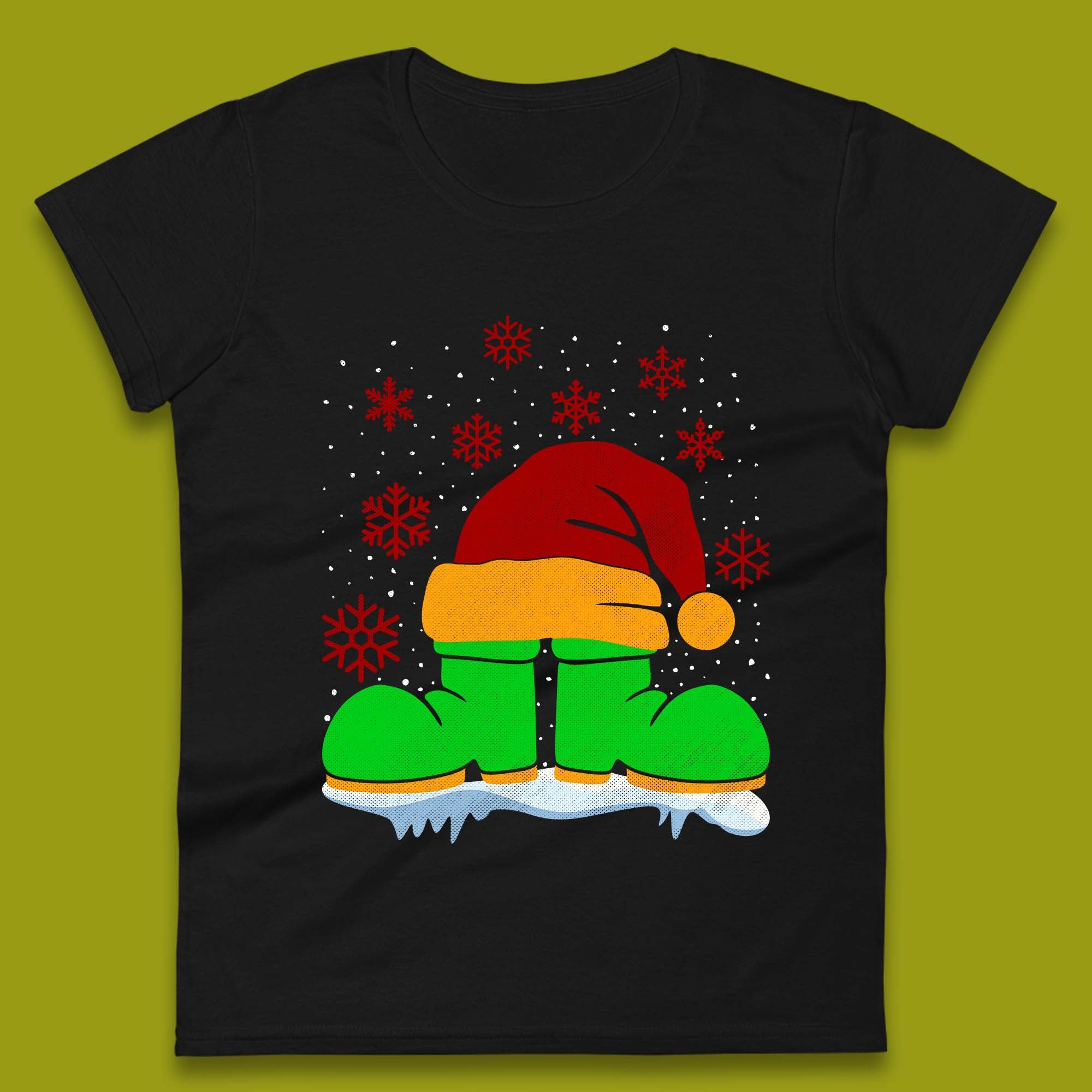 Santa Shoe Christmas Womens T-Shirt Mens Tops Tees Unisex S