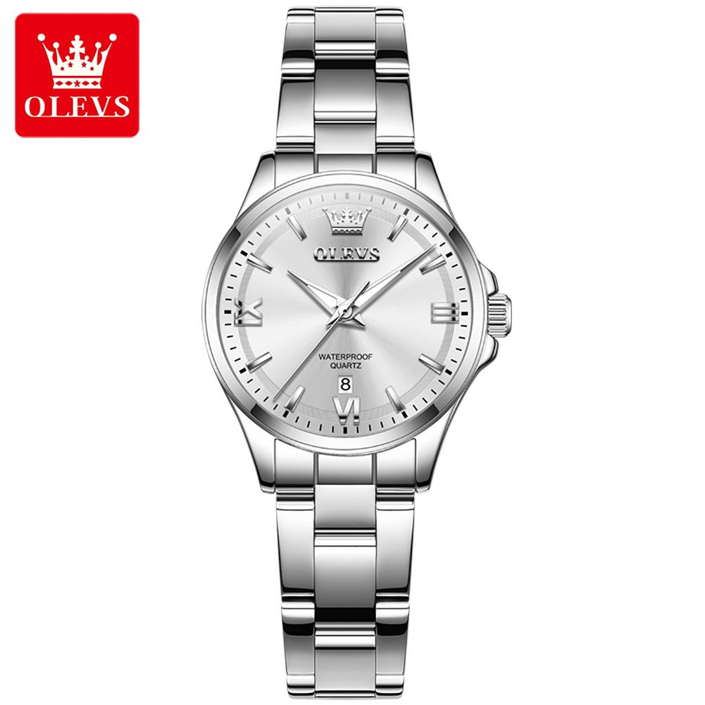OLEVS 3668   Luxury Stainless Steel Luminous Quartz Watch for Women Waterproof Calendar Lady Sport Fashion Features