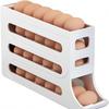 Refrigerator Egg  Box, 4 Tier Rolling Egg Holder Dispenser, Kitchen Automatic Scrolling Egg Holder Kitchen Egg Topper Whisk Wisk
